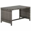 4 Piece Garden Lounge with Cushions Set Poly Rattan Gray