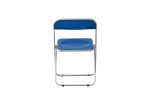 Blue Clear Transparent Folding Chair Chair Pc Plastic Living Room Seat