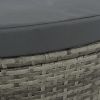 2 Seater Garden Sofa with Cushions and Parasol Gray Poly Rattan