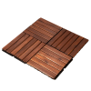 12" x 12" Square Acacia Wood Interlocking Flooring Tiles Striped Pattern Pack of 10 Tiles