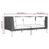 Patio Sofas 2pcs with Cushions Half Round Poly Rattan