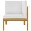 4-Seater Patio Sofa with Cushion Solid Acacia Wood