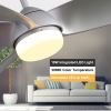 42 Inch Modern ABS Ceiling Fan With 6 Speed Remote Control Dimmable Reversible DC Motor With Light