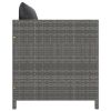 Patio Sofa with Cushions Gray Poly Rattan