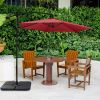 10FT Banana Umbrella Waterproof Folding Sunshade Wine Red-dk