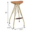 Whiskey and Gold Backless Bar Stools (Set of 2)