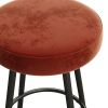 Modern Glam Upholstered Faux Velvet Bar Stool â€“ Rust