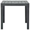 Garden Table with 2 Benches Plastic Anthracite