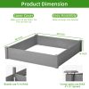 Raised Garden Bed 48x48x10'', Outdoor Wood Planter Box Over Floor, Tool-Free Assembly