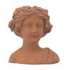 Brown Head Bust Cement Outdoor Garden Planter