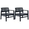 3 Piece Garden Lounge Set Plastic Anthracite