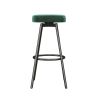 Modern Glam Upholstered Faux Velvet Bar Stool â€“ Emerald