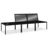 3 Piece Garden Lounge Set with Cushions Black PVC