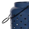 Stratton Home Decor Farmhouse Blue Star Cutout Metal Lantern