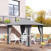 10' x 10' Patio Gazebo Aluminum Frame Outdoor Canopy Shelter with Sidewalls, Vented Roof for Garden, Lawn, Backyard, and Deck, Gray