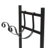 33" Wrought Iron Firewood Holder, Wood Lumber Storage Holder For Fireplace XH