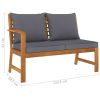 Garden Bench 45.1" with Dark Gray Cushion Solid Acacia Wood