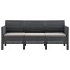 3 Piece Garden Lounge Set with Cushions PP Anthracite