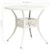 Garden Table White 35.4"x35.4"x29.1" Cast Aluminum