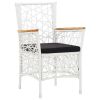 5 Piece Outdoor Dining Set Poly Rattan White