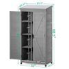 Outdoor Storage Cabinet and Metal Top,Garden Storage Shed,Outdoor 68 Inches Wood Tall Shed for Yard and Patio