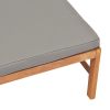 Footrest with Dark Gray Cushion Solid Teak Wood