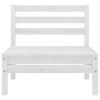 Patio Middle Sofas 2 pcs White Solid Pinewood