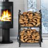 Outdoor Log Rack Firewood Storage Rack Outdoor, 2 Tier Outdoor Firewood Racks Log Holder with 4 Tools