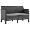 2 Piece Garden Lounge Set with Cushions PP Anthracite