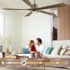 60" Modern Wood Ceiling Fan with Light and Remote Control,6-Speed Noiseless Reversible DC Motor, Ceiling Fan for Kitchen Dinning Living Room