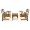 3 Piece Garden Lounge Set Solid Acacia Wood