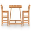 3 Piece Patio Bar Set Solid Acacia Wood