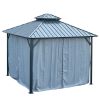 10*10FT patic gazebo,alu gazebo with steel canopy,Outdoor Permanent Hardtop Gazebo Canopy for Patio, Garden, Backyard