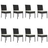 9 Piece Garden Dining Set Poly Rattan Black