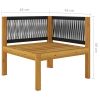 Patio Corner Sofas 2 pcs with Cushions Solid Acacia Wood