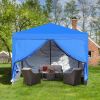 Outdoor 10x 10Ft Pop Up Gazebo Canopy Tent with Removable Sidewall with Zipper,2pcs Sidewall with Mosquito Netting,with 4pcs Weight sand bag