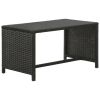 4 Piece Garden Lounge with Cushions Set Poly Rattan Black