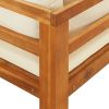 Patio Benches with Cream White Cushions 2 pcs Acacia Wood