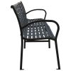 Twin Patio Bench 98.8" Steel and WPC Black