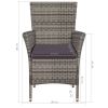 3 Piece Bistro Set Poly Rattan Gray