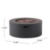 Patio Gas-burning Fire Pit Outdoor Iron Propane Fireplace, 32" Round Fire Pit - 40,000 BTU, Tank outside, Dark Grey