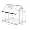 6x8 FT Polycarbonate Greenhouse, Outdoor Walk-in Green House with Vent Window, Hinged Door, Rain Gutter