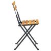 Folding Bistro Chair 4 pcs Solid Acacia Wood