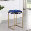 Blue and Gold Square Counter Height Stools (Set of 2)