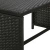 4 Piece Garden Lounge with Cushions Set Poly Rattan Black