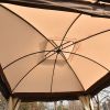 9.8 Ft. W x 11.8 Ft. D Patio Outdoor Gazebo; Double Roof Soft Canopy Garden Backyard Gazebo with Mosquito Netting Suitable for Lawn; Garden; Backyard