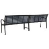 Twin Patio Bench 98.8" Steel and WPC Black