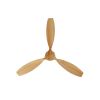 52 Inch Decorative Solid Wood Ceiling Fan Without Light 6 Speed Remote Control Reversible DC Motor For Home