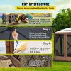 VEVOR Camping Gazebo Screen Tent; 12*12ft; 6 Sided Pop-up Canopy Shelter Tent with Mesh Windows; Portable Carry Bag; Stakes