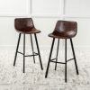 Set of 2 30" Dax Faux Leather Barstool Brown